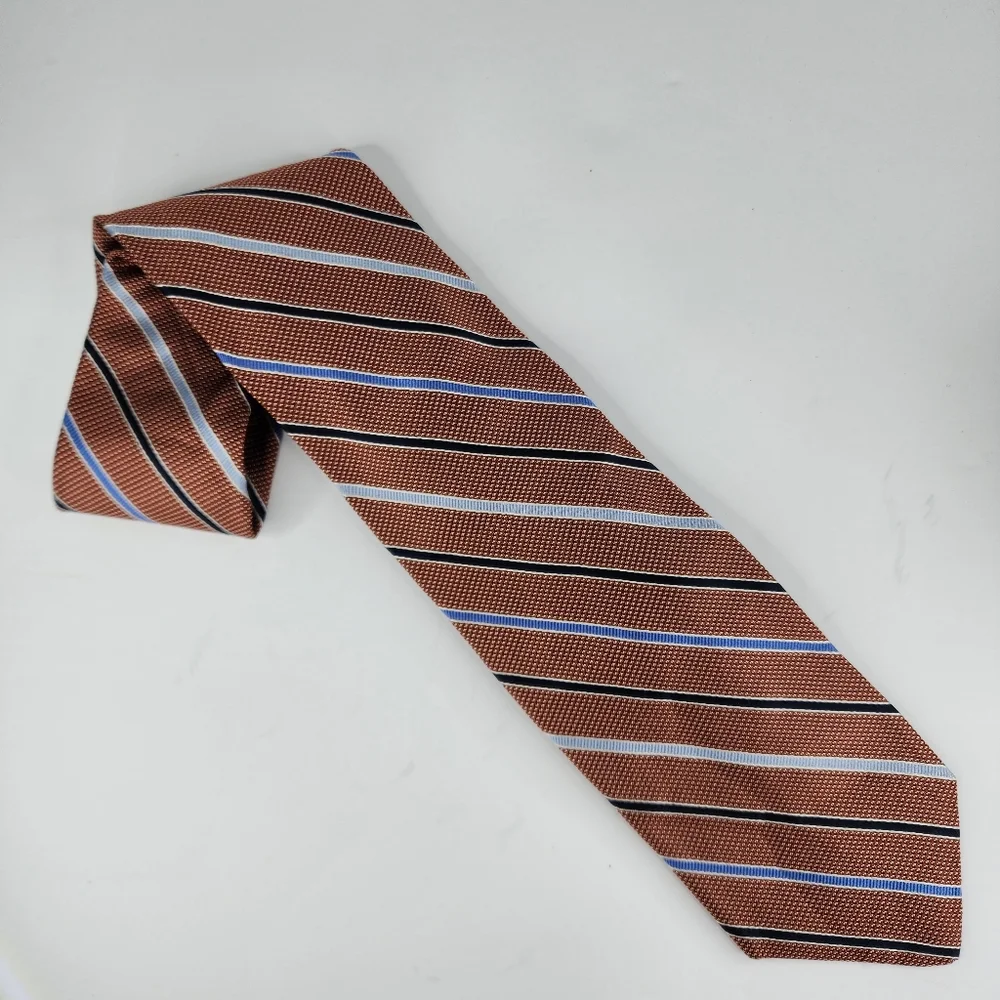 TOM JAMES Brownish Orange Silk Tie.